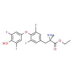 ChemSpider 2D Image | Ethyl O-(4-hydroxy-3,5-diiodophenyl)-3,5-diiodo-alpha-methyl-D-tyrosinate | C18H17I4NO4