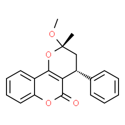 ChemSpider 2D Image | (2S,4R)-2-Methoxy-2-methyl-4-phenyl-3,4-dihydro-2H,5H-pyrano[3,2-c]chromen-5-one | C20H18O4