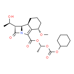 ChemSpider 2D Image | (1S)-1-{[(Cyclohexyloxy)carbonyl]oxy}ethyl (1S,5S,8aS,8bR)-1-[(1R)-1-hydroxyethyl]-5-methoxy-2-oxo-1,2,5,6,7,8,8a,8b-octahydroazeto[2,1-a]isoindole-4-carboxylate | C23H33NO8