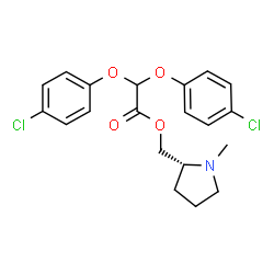 ChemSpider 2D Image | [(2R)-1-Methyl-2-pyrrolidinyl]methyl bis(4-chlorophenoxy)acetate | C20H21Cl2NO4