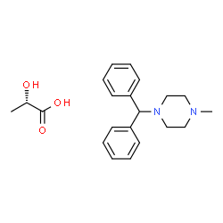 ChemSpider 2D Image | (2S)-2-Hydroxypropanoic acid - 1-(diphenylmethyl)-4-methylpiperazine (1:1) | C21H28N2O3