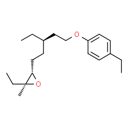 ChemSpider 2D Image | (2S,3S)-2-Ethyl-3-[(3R)-3-ethyl-5-(4-ethylphenoxy)pentyl]-2-methyloxirane | C20H32O2