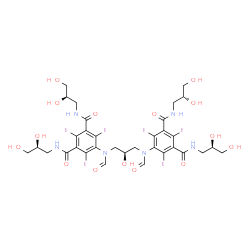 ChemSpider 2D Image | 5-[{3-[(3,5-Bis{[(2R)-2,3-dihydroxypropyl]carbamoyl}-2,4,6-triiodophenyl)(formyl)amino]-2-hydroxypropyl}(formyl)amino]-N~1~-[(2R)-2,3-dihydroxypropyl]-N~3~-[(2S)-2,3-dihydroxypropyl]-2,4,6-triiodoisop
hthalamide | C33H40I6N6O15