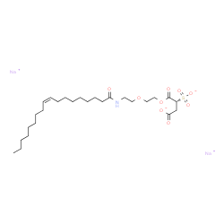 ChemSpider 2D Image | Disodium (3R)-4-(2-{2-[(9Z)-9-octadecenoylamino]ethoxy}ethoxy)-4-oxo-3-sulfonatobutanoate | C26H45NNa2O9S