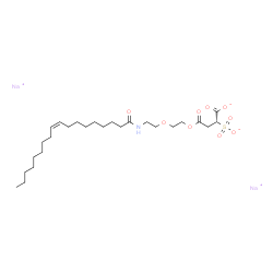 ChemSpider 2D Image | Disodium (2R)-4-(2-{2-[(9Z)-9-octadecenoylamino]ethoxy}ethoxy)-4-oxo-2-sulfonatobutanoate | C26H45NNa2O9S