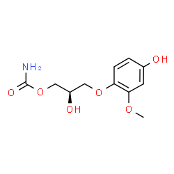 ChemSpider 2D Image | (2R)-2-Hydroxy-3-(4-hydroxy-2-methoxyphenoxy)propyl carbamate | C11H15NO6