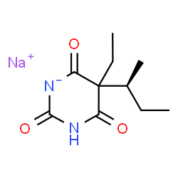 ChemSpider 2D Image | Sodium 5-[(2S)-2-butanyl]-5-ethyl-2,4,6-trioxotetrahydro-2H-pyrimidin-1-ide | C10H15N2NaO3