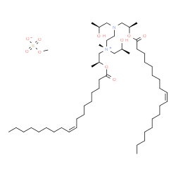 ChemSpider 2D Image | (2S)-2-Hydroxy-N-[2-([(2S)-2-hydroxypropyl]{(2R)-2-[(9Z)-9-octadecenoyloxy]propyl}amino)ethyl]-N-methyl-N-{(2S)-2-[(9Z)-9-octadecenoyloxy]propyl}-1-propanaminium methyl sulfate | C52H102N2O10S