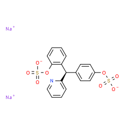 ChemSpider 2D Image | Disodium 2-{(R)-2-pyridinyl[4-(sulfonatooxy)phenyl]methyl}phenyl sulfate | C18H13NNa2O8S2
