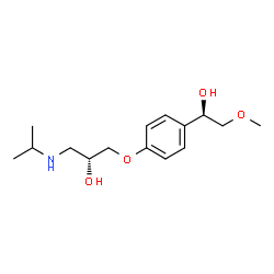 ChemSpider 2D Image | (2R)-1-{4-[(1R)-1-Hydroxy-2-methoxyethyl]phenoxy}-3-(isopropylamino)-2-propanol | C15H25NO4