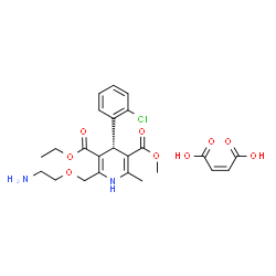 ChemSpider 2D Image | 3-Ethyl 5-methyl (4R)-2-[(2-aminoethoxy)methyl]-4-(2-chlorophenyl)-6-methyl-1,4-dihydro-3,5-pyridinedicarboxylate (2Z)-2-butenedioate (1:1) | C24H29ClN2O9
