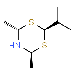 ChemSpider 2D Image | (4S,6S)-2-Isopropyl-4,6-dimethyl-1,3,5-dithiazinane | C8H17NS2