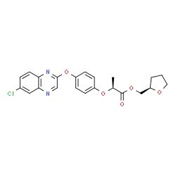 ChemSpider 2D Image | (2R)-Tetrahydro-2-furanylmethyl (2S)-2-{4-[(6-chloro-2-quinoxalinyl)oxy]phenoxy}propanoate | C22H21ClN2O5