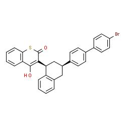ChemSpider 2D Image | 3-[(1S,3R)-3-(4'-Bromo-4-biphenylyl)-1,2,3,4-tetrahydro-1-naphthalenyl]-4-hydroxy-2H-thiochromen-2-one | C31H23BrO2S