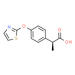 ChemSpider 2D Image | (2S)-2-[4-(1,3-Thiazol-2-yloxy)phenyl]propanoic acid | C12H11NO3S