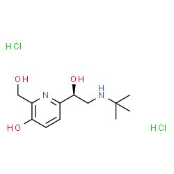 ChemSpider 2D Image | 2-(Hydroxymethyl)-6-{(1S)-1-hydroxy-2-[(2-methyl-2-propanyl)amino]ethyl}-3-pyridinol dihydrochloride | C12H22Cl2N2O3
