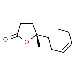 ChemSpider 2D Image | (5S)-5-[(3Z)-3-Hexen-1-yl]-5-methyldihydro-2(3H)-furanone | C11H18O2