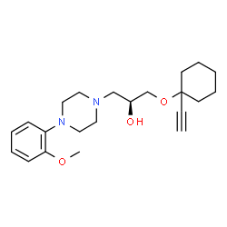 ChemSpider 2D Image | (2S)-1-[(1-Ethynylcyclohexyl)oxy]-3-[4-(2-methoxyphenyl)-1-piperazinyl]-2-propanol | C22H32N2O3