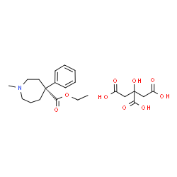 ChemSpider 2D Image | Ethyl (4R)-1-methyl-4-phenyl-4-azepanecarboxylate 2-hydroxy-1,2,3-propanetricarboxylate (1:1) | C22H31NO9