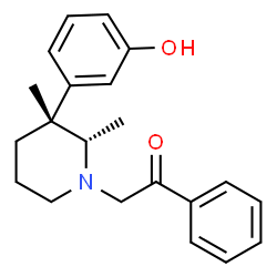 ChemSpider 2D Image | 2-[(2S,3R)-3-(3-Hydroxyphenyl)-2,3-dimethyl-1-piperidinyl]-1-phenylethanone | C21H25NO2