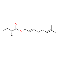 ChemSpider 2D Image | (2E)-3,7-Dimethyl-2,6-octadien-1-yl (2R)-2-methylbutanoate | C15H26O2