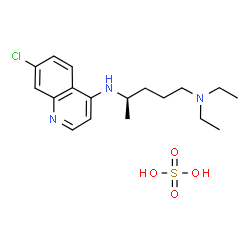 ChemSpider 2D Image | (4R)-N~4~-(7-Chloro-4-quinolinyl)-N~1~,N~1~-diethyl-1,4-pentanediamine sulfate (1:1) | C18H28ClN3O4S