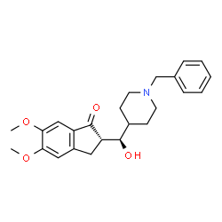 ChemSpider 2D Image | (2S)-2-[(R)-(1-Benzyl-4-piperidinyl)(hydroxy)methyl]-5,6-dimethoxy-1-indanone | C24H29NO4