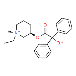 ChemSpider 2D Image | (1S,3R)-1-Ethyl-3-[2-hydroxy(diphenyl)acetoxy]-1-methylpiperidinium | C22H28NO3