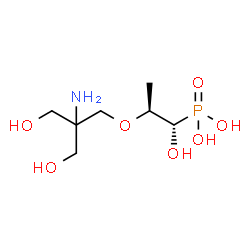 ChemSpider 2D Image | {(1S,2S)-2-[2-Amino-3-hydroxy-2-(hydroxymethyl)propoxy]-1-hydroxypropyl}phosphonic acid | C7H18NO7P