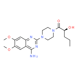 ChemSpider 2D Image | (2S)-1-[4-(4-Amino-6,7-dimethoxy-2-quinazolinyl)-1-piperazinyl]-2-hydroxy-1-pentanone | C19H27N5O4