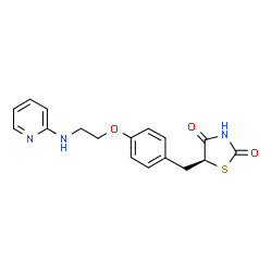 ChemSpider 2D Image | (5S)-5-{4-[2-(2-Pyridinylamino)ethoxy]benzyl}-1,3-thiazolidine-2,4-dione | C17H17N3O3S