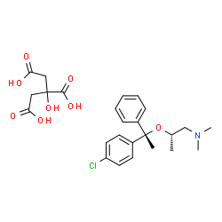 ChemSpider 2D Image | (2S)-2-[(1S)-1-(4-Chlorophenyl)-1-phenylethoxy]-N,N-dimethyl-1-propanamine 2-hydroxy-1,2,3-propanetricarboxylate (1:1) | C25H32ClNO8