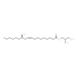 ChemSpider 2D Image | (2S)-2,3-Dihydroxypropyl (9Z,12R)-12-hydroxy-9-octadecenoate | C21H40O5