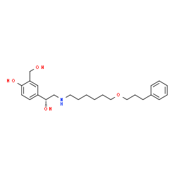 ChemSpider 2D Image | 2-(Hydroxymethyl)-4-[(1R)-1-hydroxy-2-{[6-(3-phenylpropoxy)hexyl]amino}ethyl]phenol | C24H35NO4