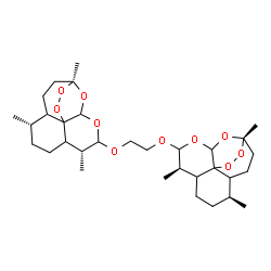 ChemSpider 2D Image | (1S,5S,9R,1'S,5'S,9'R)-10,10'-[1,2-Ethanediylbis(oxy)]bis(1,5,9-trimethyl-11,14,15,16-tetraoxatetracyclo[10.3.1.0~4,13~.0~8,13~]hexadecane) | C32H50O10