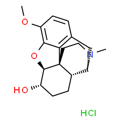 ChemSpider 2D Image | (5beta,6alpha)-3-Methoxy-17-methyl-4,5-epoxymorphinan-6-ol hydrochloride (1:1) | C18H24ClNO3