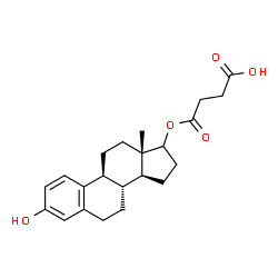 ChemSpider 2D Image | Estra-1,3,5(10)-triene-3,17-diol, 17-(hydrogen butanedioate) | C22H28O5