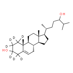 ChemSpider 2D Image | (1,1,2,2,3,4,4-~2~H_7_)Cholest-5-ene-3,24-diol | C27H39D7O2