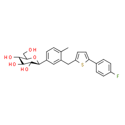 ChemSpider 2D Image | (1S,5xi)-1,5-Anhydro-1-(3-{[5-(4-fluorophenyl)-2-thienyl]methyl}-4-methylphenyl)-D-xylo-hexitol | C24H25FO5S