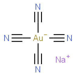 ChemSpider 2D Image | Sodium tetrakis(cyano-kappaC)aurate(1-) | C4AuN4Na