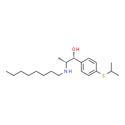 ChemSpider 2D Image | (1R,2R)-1-[4-(Isopropylsulfanyl)phenyl]-2-(octylamino)-1-propanol | C20H35NOS