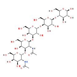 ChemSpider 2D Image | alpha-D-GalpNAc-(1->3)-beta-D-GalpNAc-(1->3)-alpha-D-Galp-(1->4)-beta-D-Galp-(1->4)-beta-D-Galp | C34H58N2O26