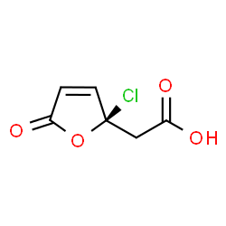ChemSpider 2D Image | (R)-(2-chloro-5-oxo-2,5-dihydro-2-furyl)acetic acid | C6H5ClO4
