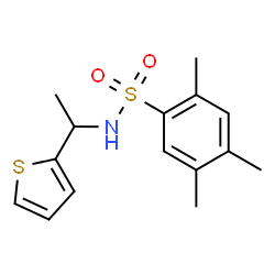 ChemSpider 2D Image | 2,4,5-Trimethyl-N-[1-(2-thienyl)ethyl]benzenesulfonamide | C15H19NO2S2