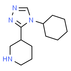 ChemSpider 2D Image | 3-(4-Cyclohexyl-4H-1,2,4-triazol-3-yl)piperidine | C13H22N4