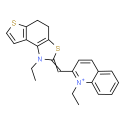 ChemSpider 2D Image | 1-Ethyl-2-[(1-ethyl-4,5-dihydrothieno[3,2-e][1,3]benzothiazol-2(1H)-ylidene)methyl]quinolinium | C23H23N2S2