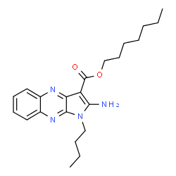 ChemSpider 2D Image | Heptyl 2-amino-1-butyl-1H-pyrrolo[2,3-b]quinoxaline-3-carboxylate | C22H30N4O2