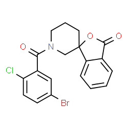 ChemSpider 2D Image | 1'-(5-Bromo-2-chlorobenzoyl)-3H-spiro[2-benzofuran-1,3'-piperidin]-3-one | C19H15BrClNO3