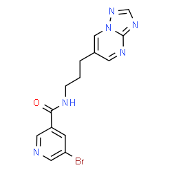 ChemSpider 2D Image | 5-Bromo-N-[3-([1,2,4]triazolo[1,5-a]pyrimidin-6-yl)propyl]nicotinamide | C14H13BrN6O