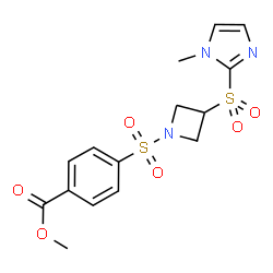 ChemSpider 2D Image | Methyl 4-({3-[(1-methyl-1H-imidazol-2-yl)sulfonyl]-1-azetidinyl}sulfonyl)benzoate | C15H17N3O6S2